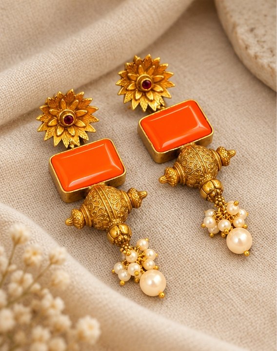 Aaradhya Kesar Earrings, photo 2