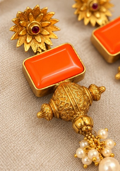 Aaradhya Kesar Earrings, photo 3