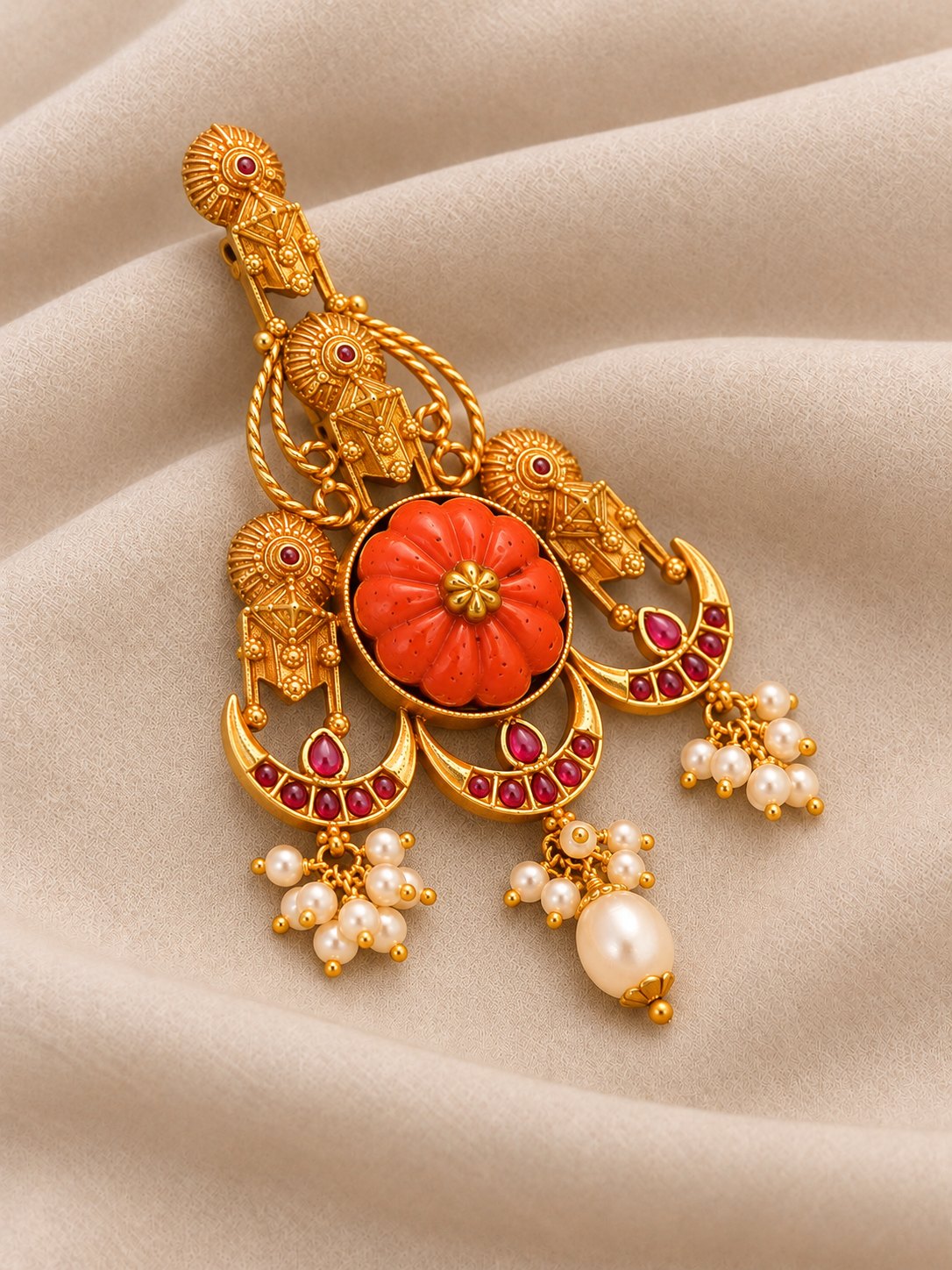 Chandrika Coral Pushpa Pendant, photo 1