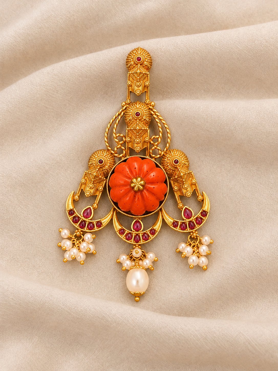 Chandrika Coral Pushpa Pendant, photo 2