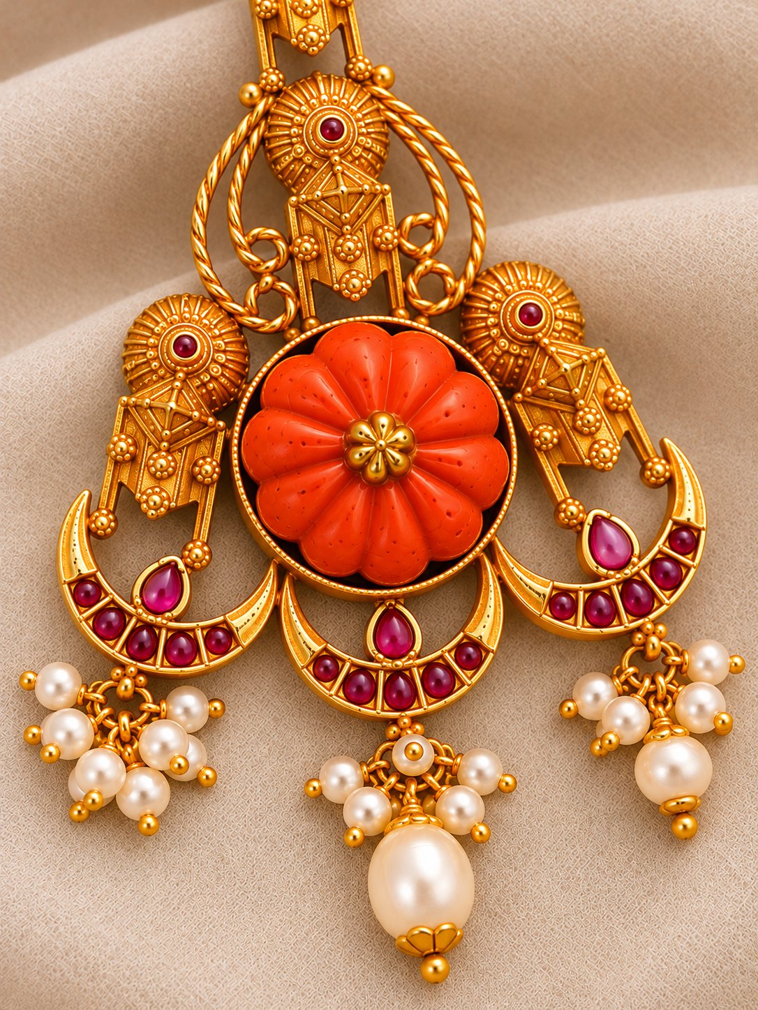 Chandrika Coral Pushpa Pendant, photo 3