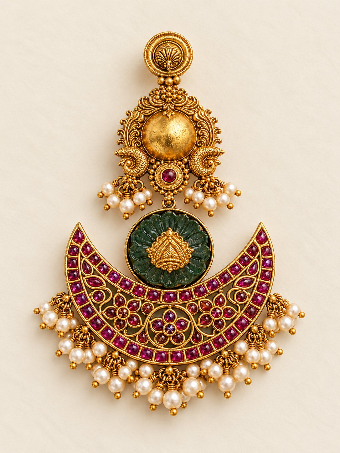 Chandrika Ruby Crescent Pendant, photo 2