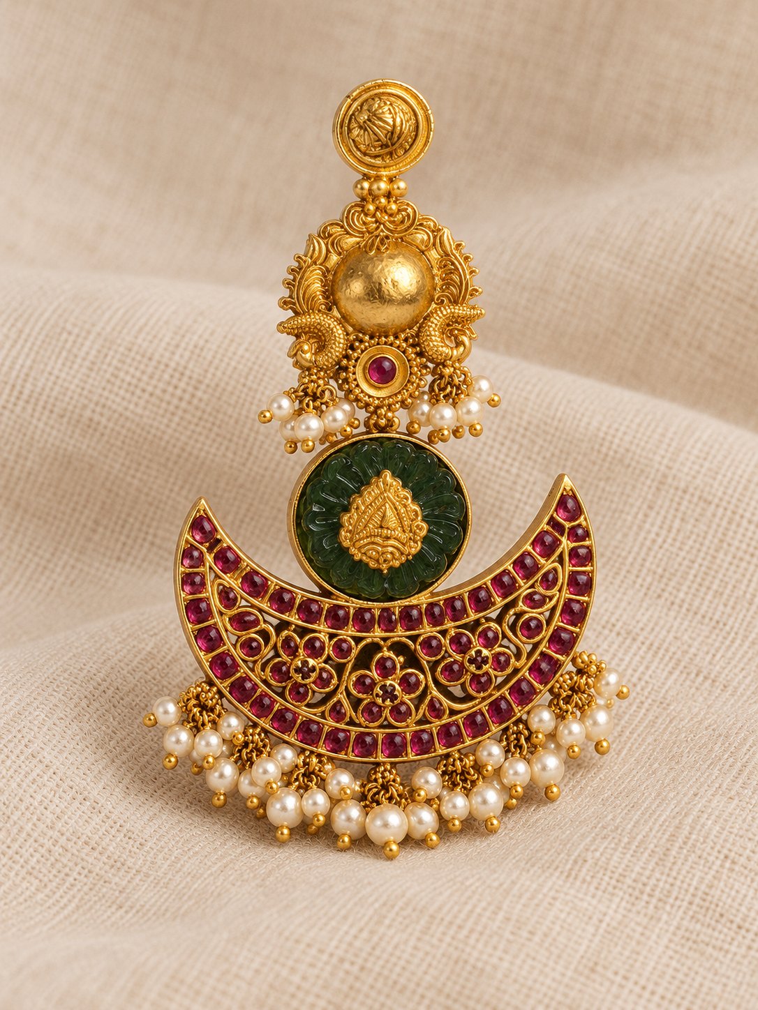 Chandrika Ruby Crescent Pendant, photo 3