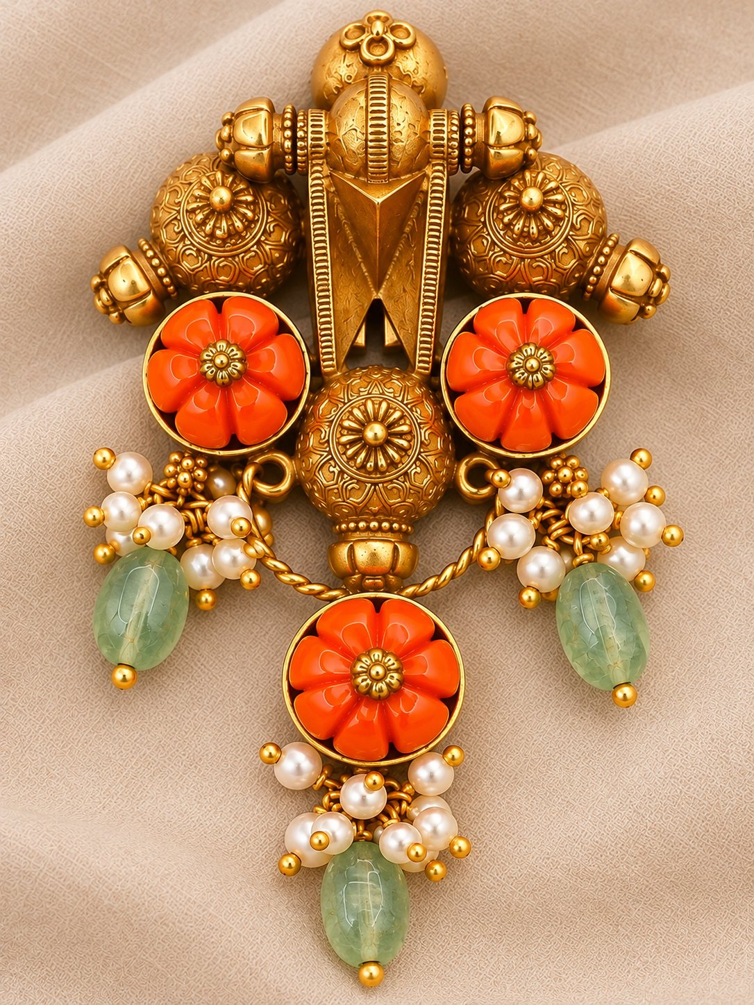 Coral Pushpa Temple Pendant, photo 2
