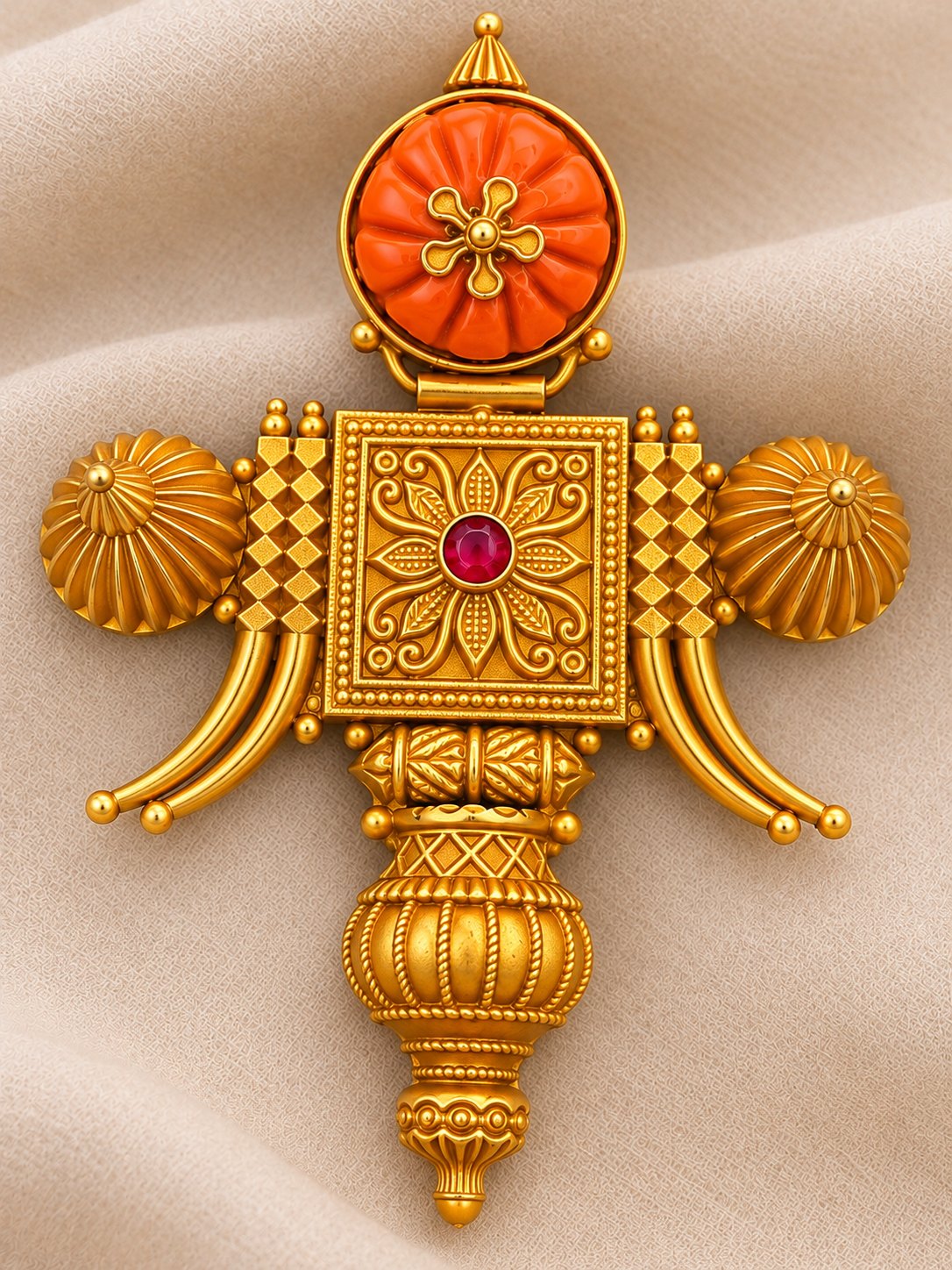 Coral Vaibhava Temple Pendant, photo 3