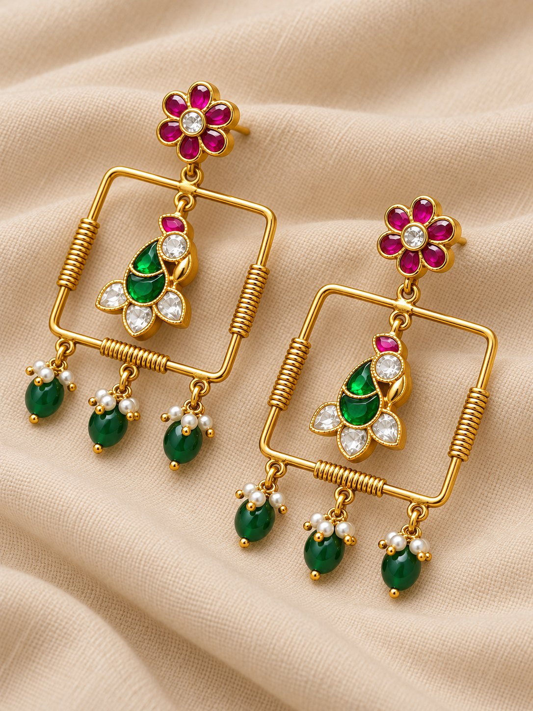 Elara Kundan Statement Earrings, photo 3