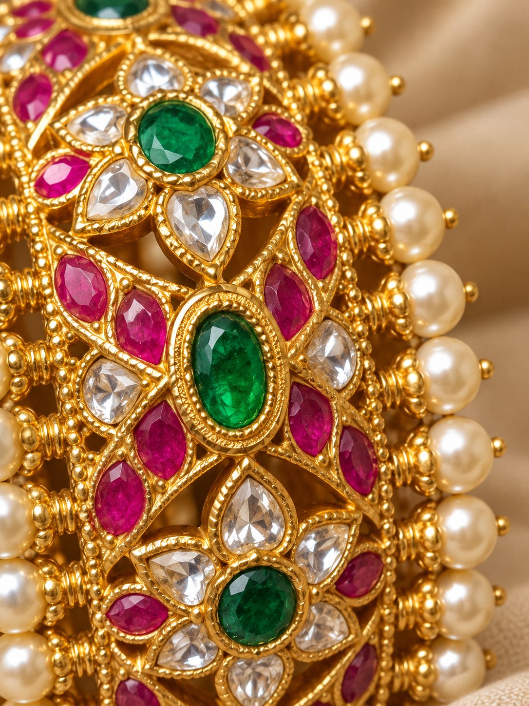 Emerald Ruby Jadau Pearl Kadas, photo 3