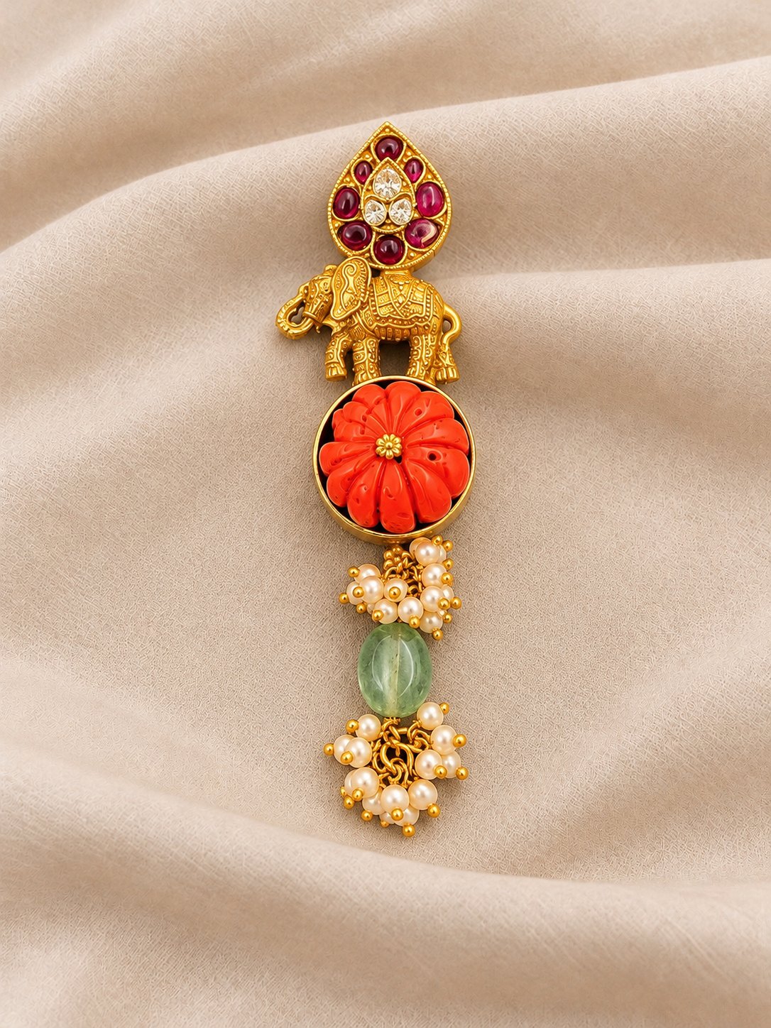 Gaja Pushpa Coral Pendant, photo 1