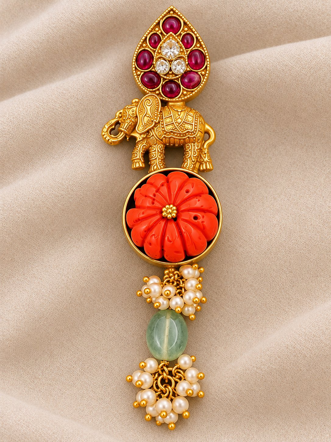 Gaja Pushpa Coral Pendant, photo 2