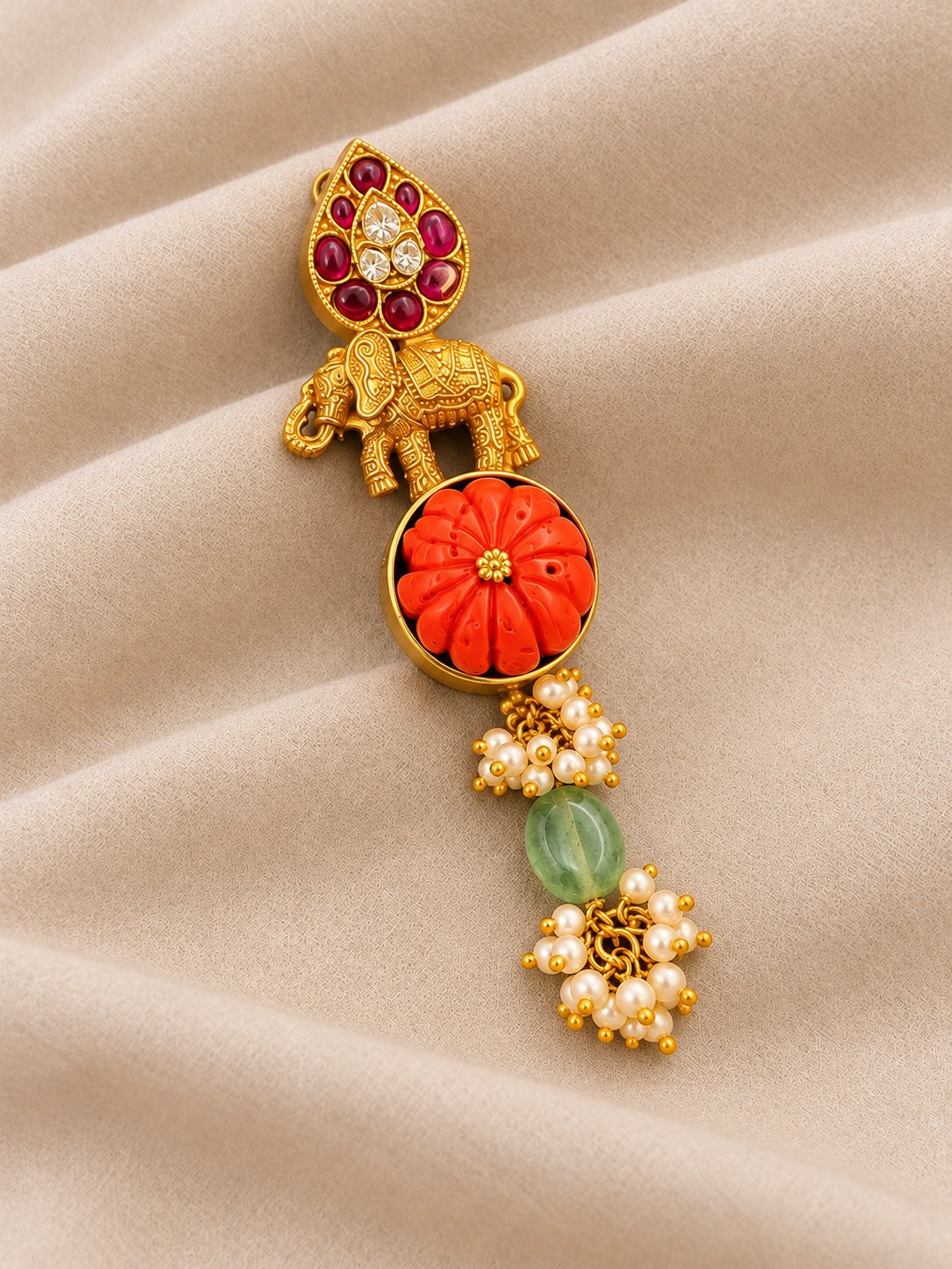 Gaja Pushpa Coral Pendant, photo 3