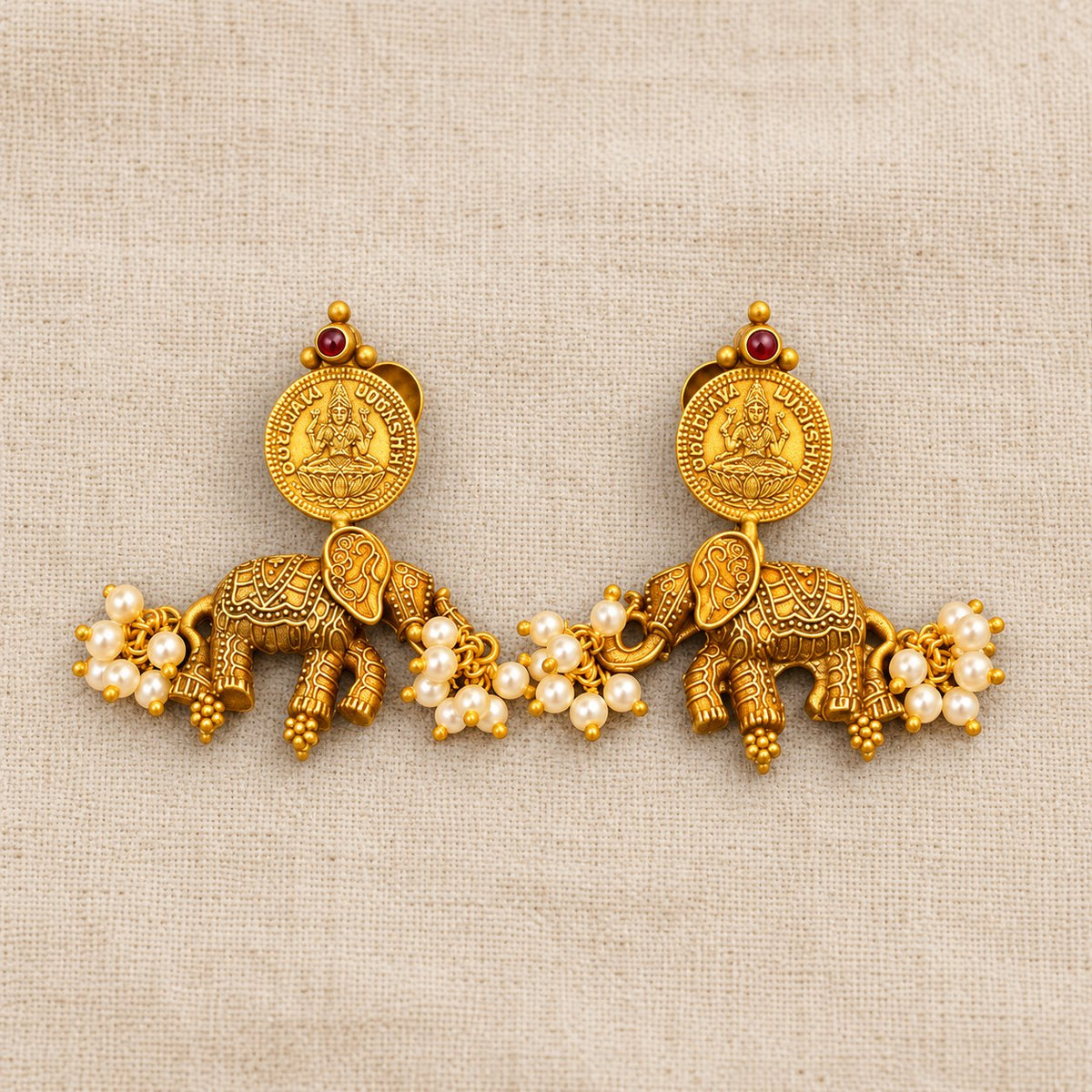 Gajalakshmi Kasu Elephant Earrings, photo 1