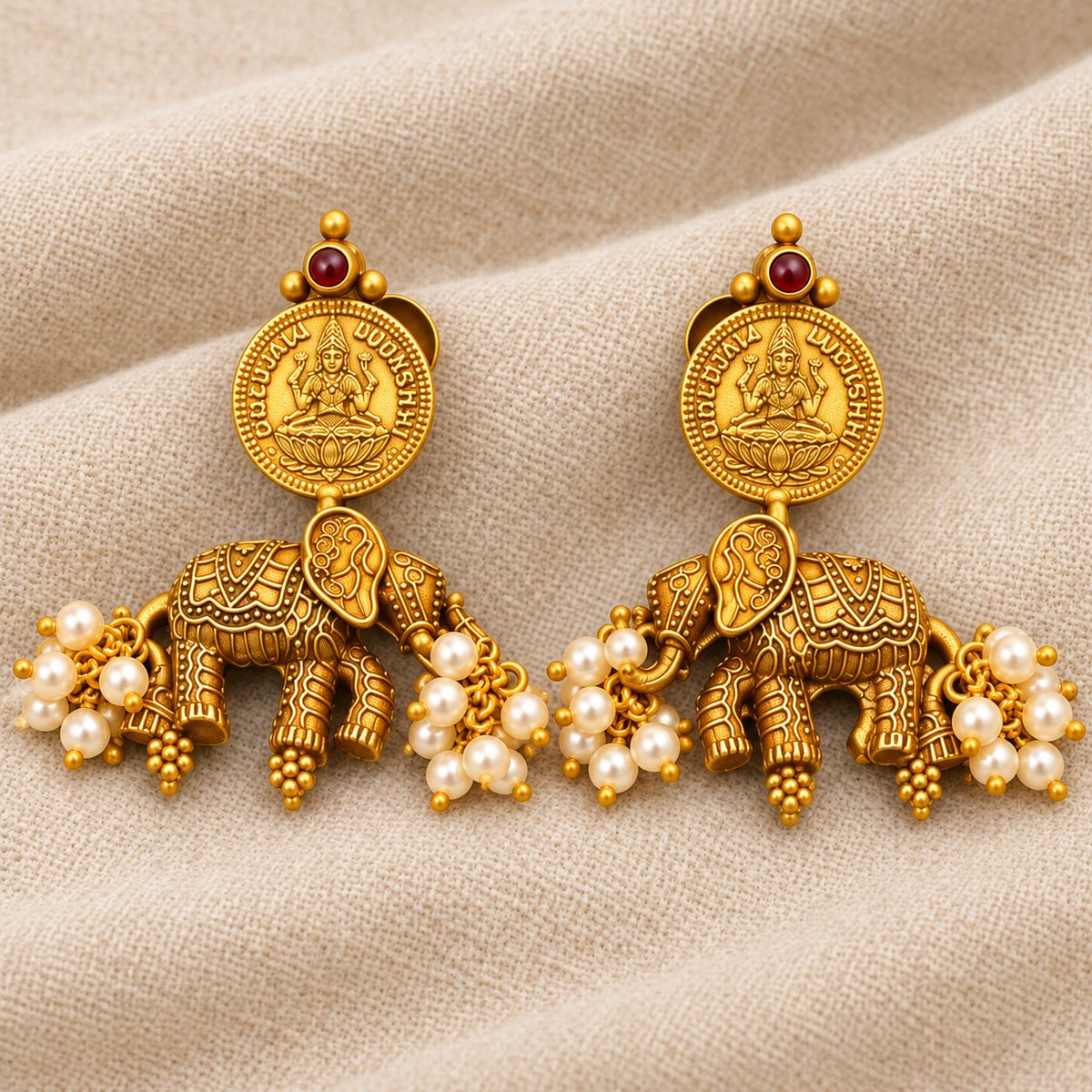 Gajalakshmi Kasu Elephant Earrings, photo 3