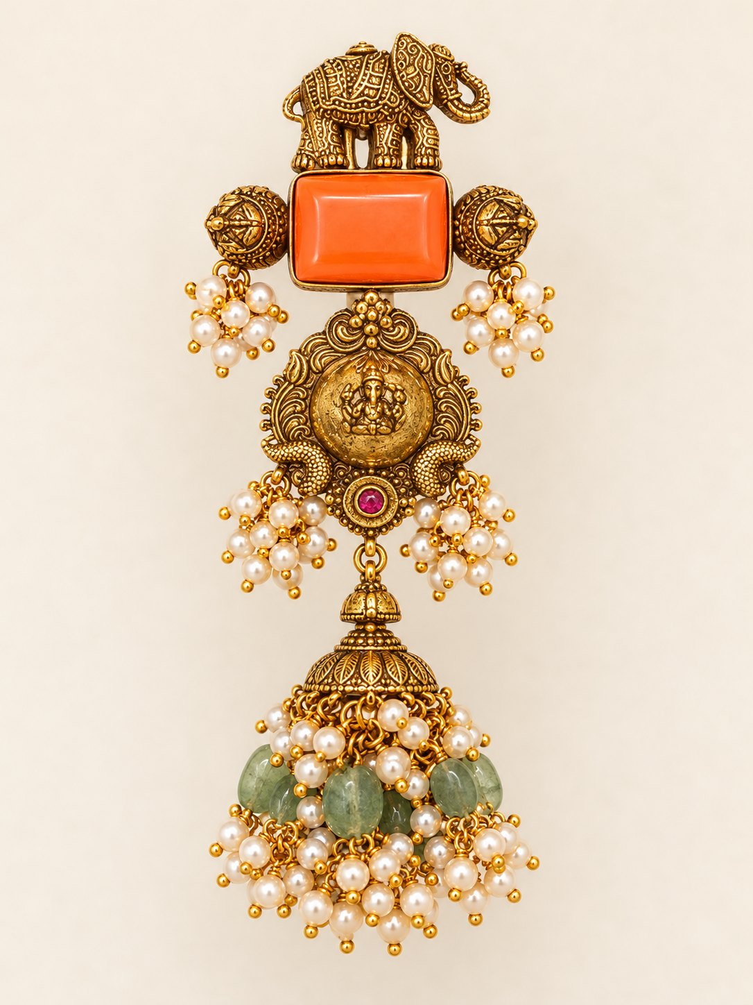 Gajashree Ganesha Jhumka Pendant, photo 1