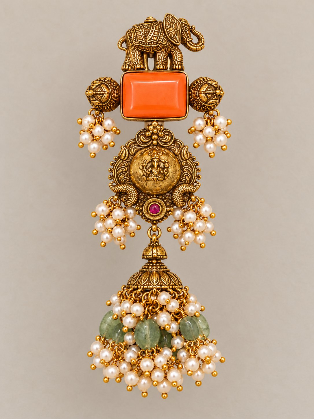 Gajashree Ganesha Jhumka Pendant, photo 3