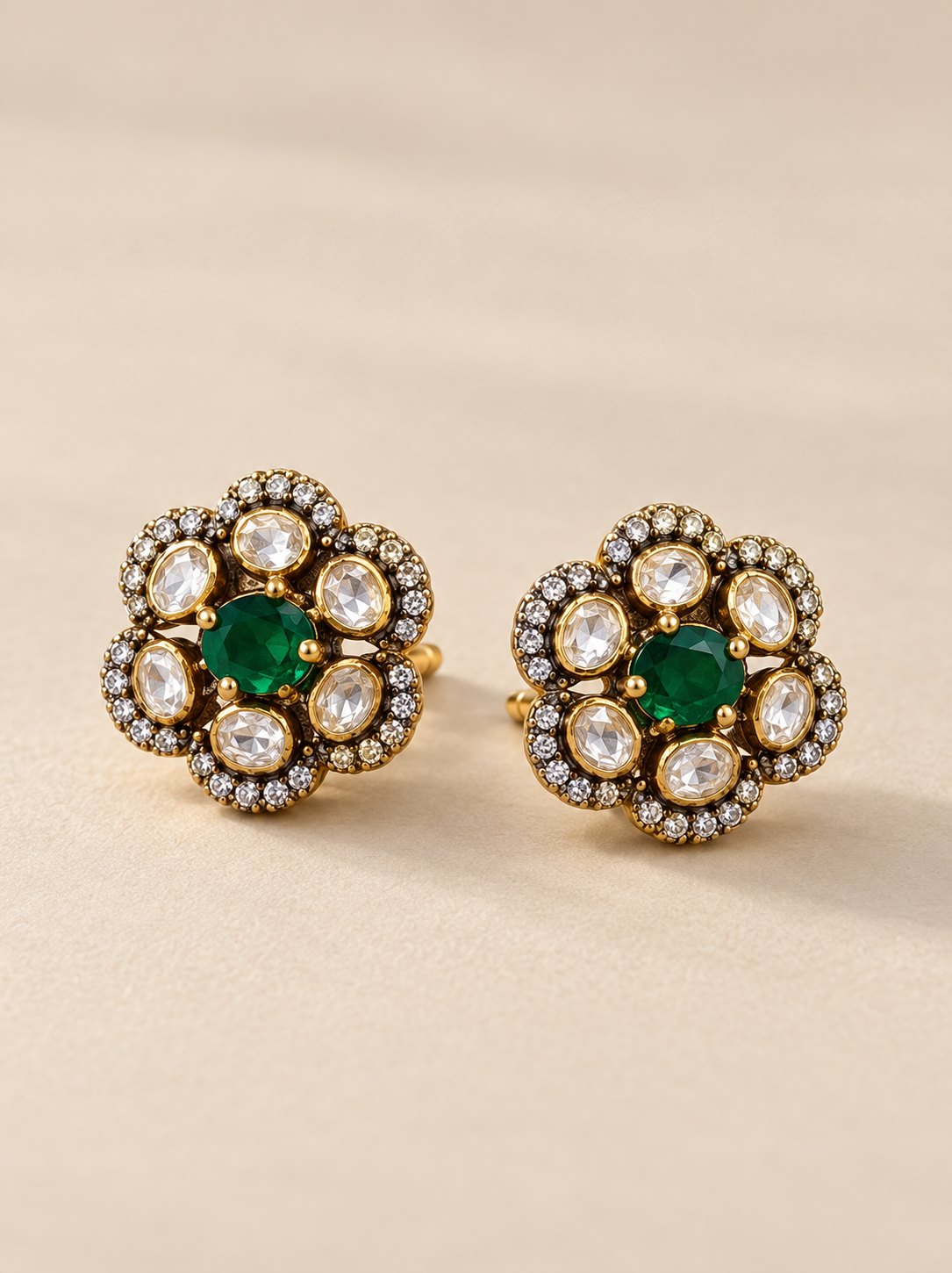 Haritha Kusuma Kundan Stud Earrings, photo 2