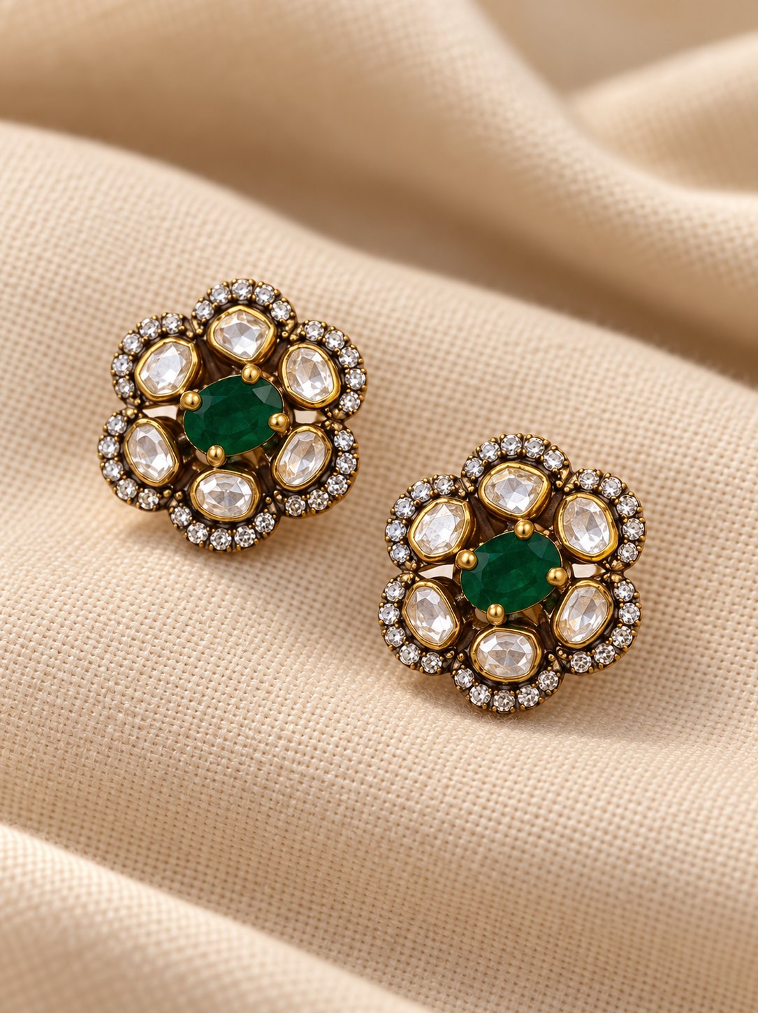 Haritha Kusuma Kundan Stud Earrings, photo 3