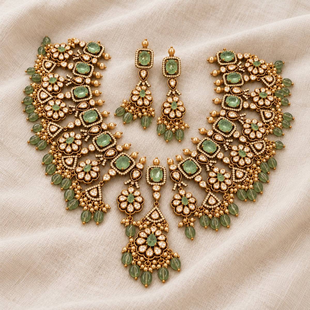 Haritha Pallavi Moissanite Necklace & Earrings, photo 1