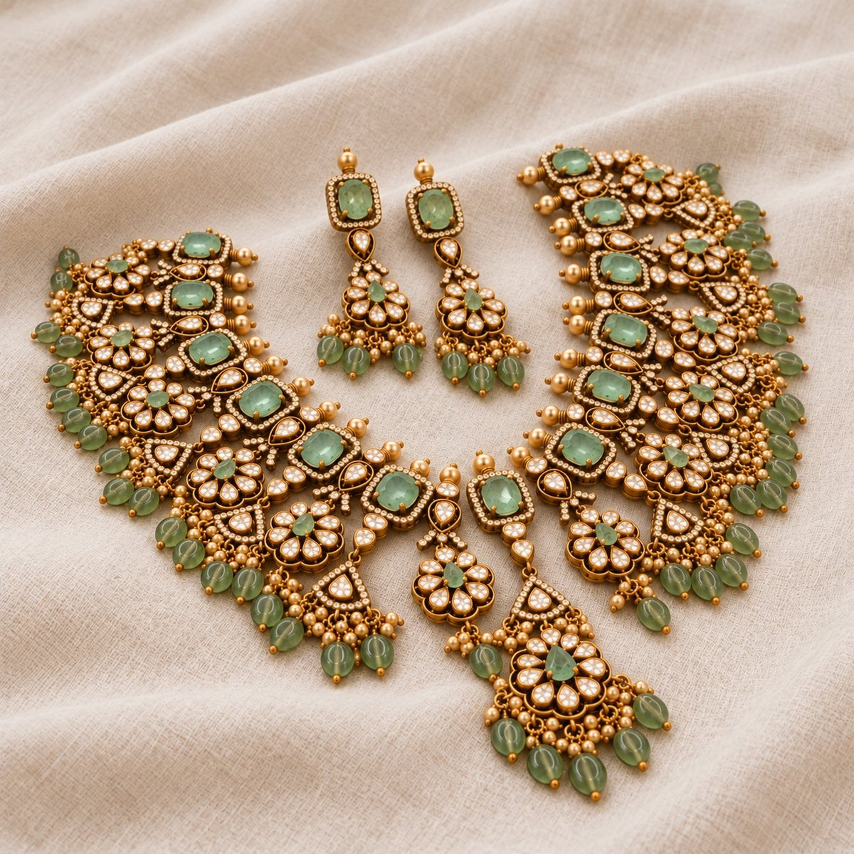 Haritha Pallavi Moissanite Necklace & Earrings, photo 2