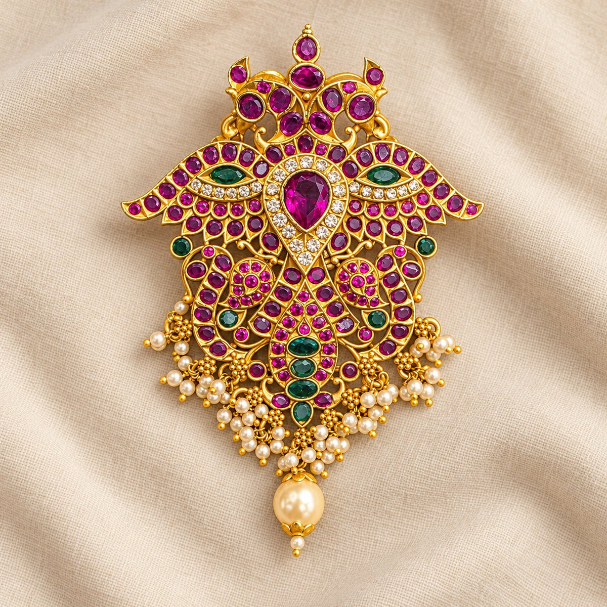 Indraneela Gandabherunda Jadau Pendant, photo 1