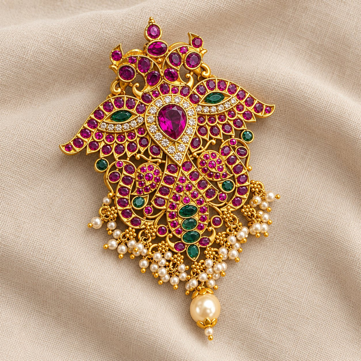 Indraneela Gandabherunda Jadau Pendant, photo 2