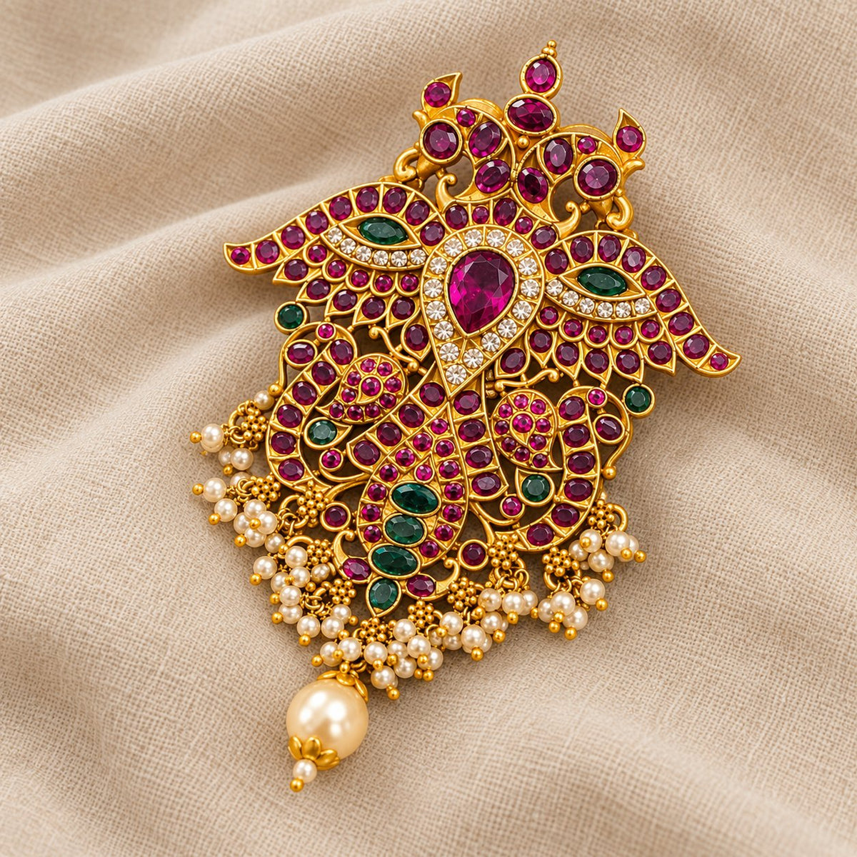 Indraneela Gandabherunda Jadau Pendant, photo 3