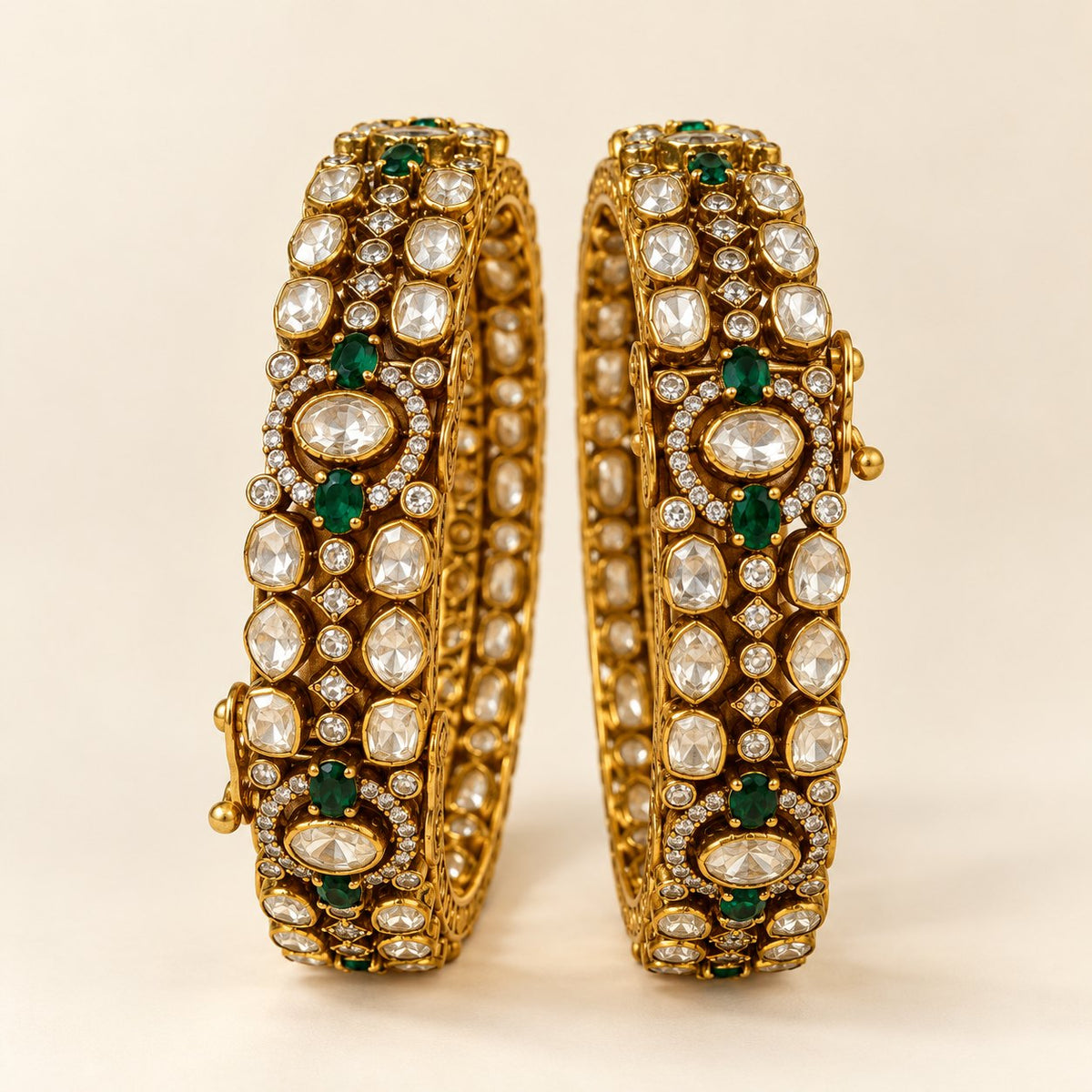 Indrani Emerald Polki Kada Bangles, photo 2