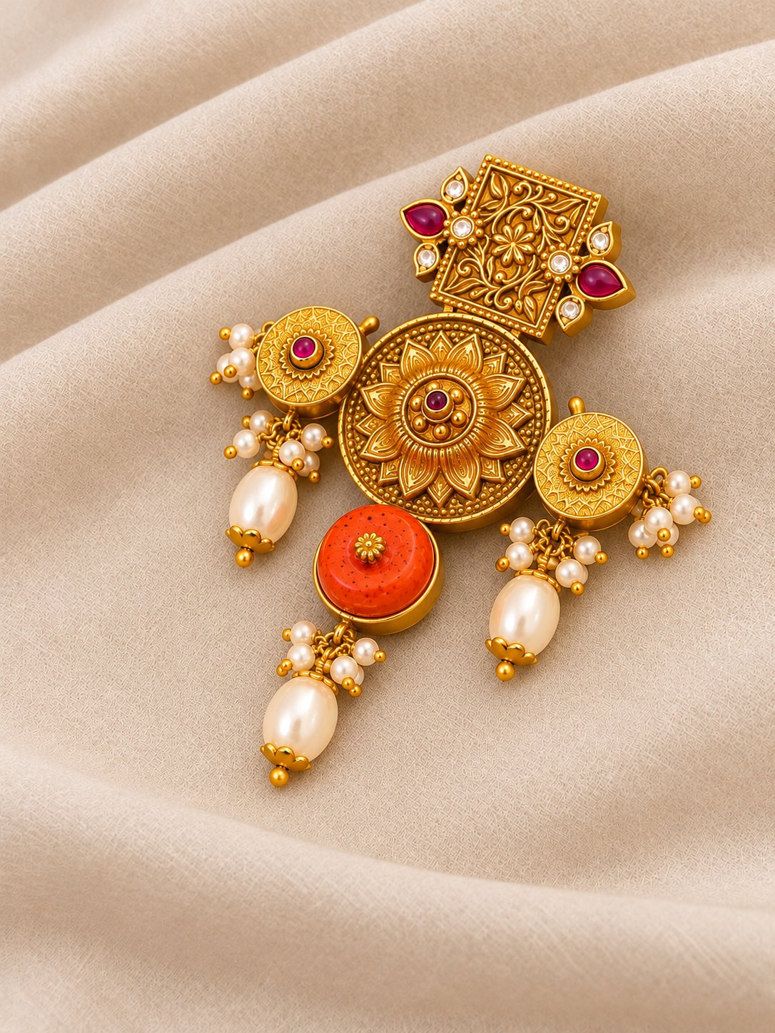 Kamalika Coral Temple Pendant, photo 2