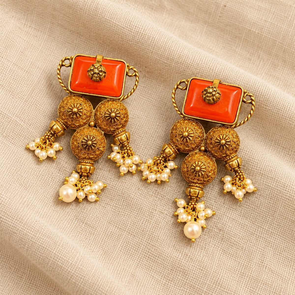 Kanakavali Coral Bead Earrings, photo 3