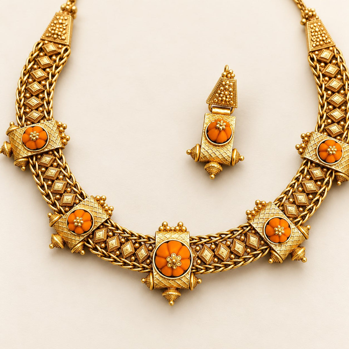 Kanakrekha Floral Necklace Set, photo 3