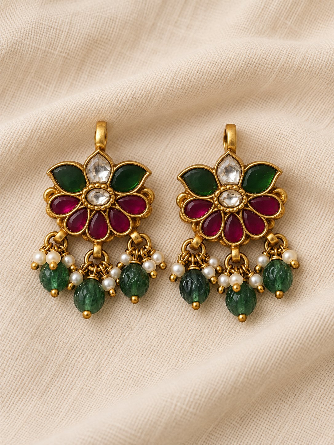 Kesarika Ruby Emerald Kundan Bugadis, photo 1