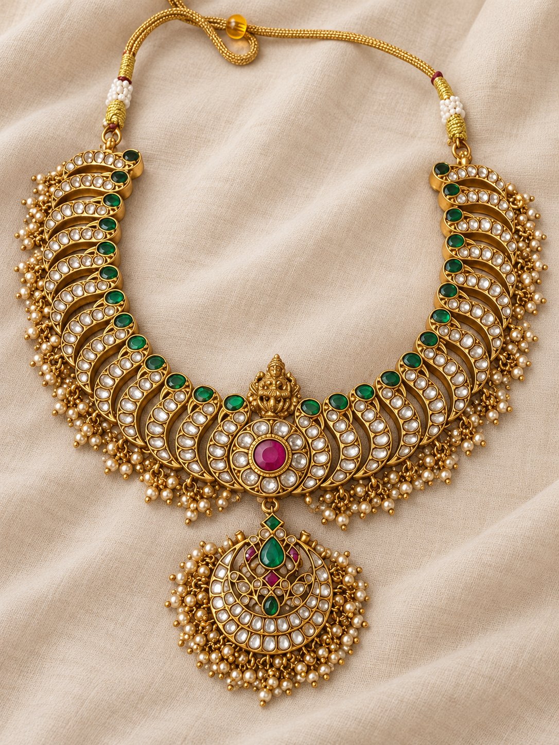 Lakshmi Kundan Pearl Hasli Necklace, photo 1