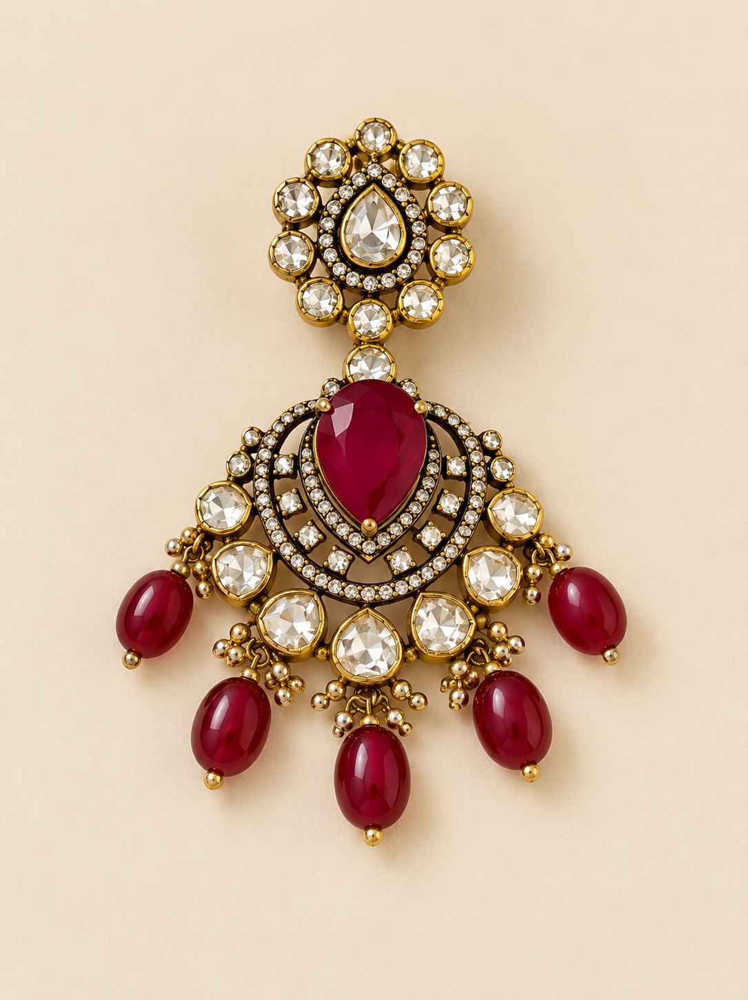 Manikya Chandrika Kundan Pendant Set, photo 3