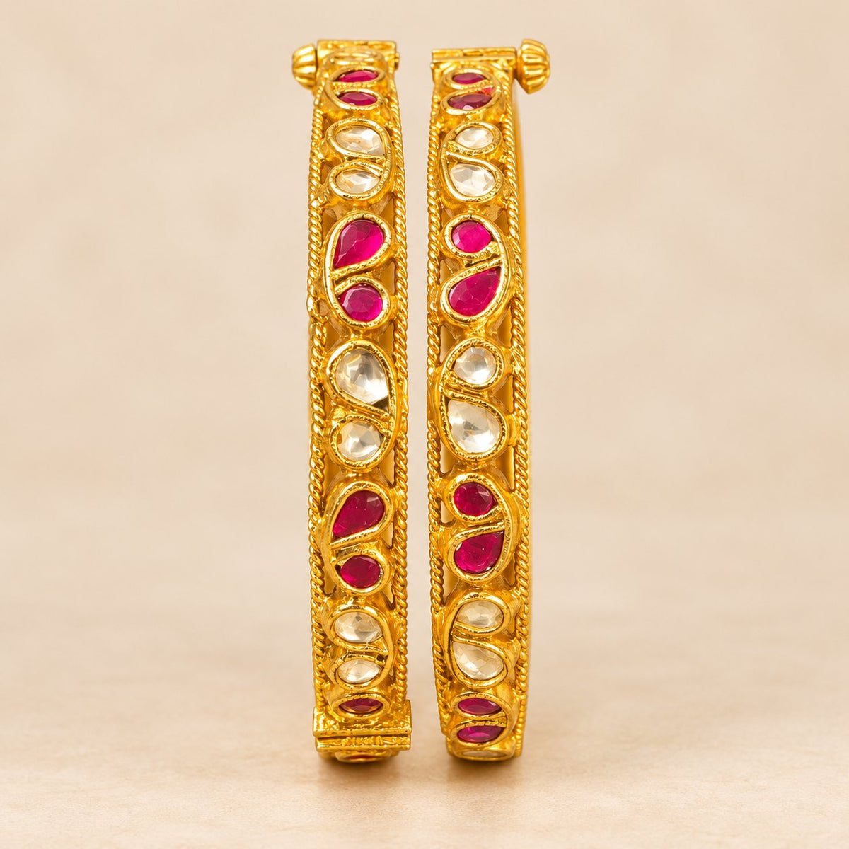 Manikya Paisley Kundan Bangles, photo 3