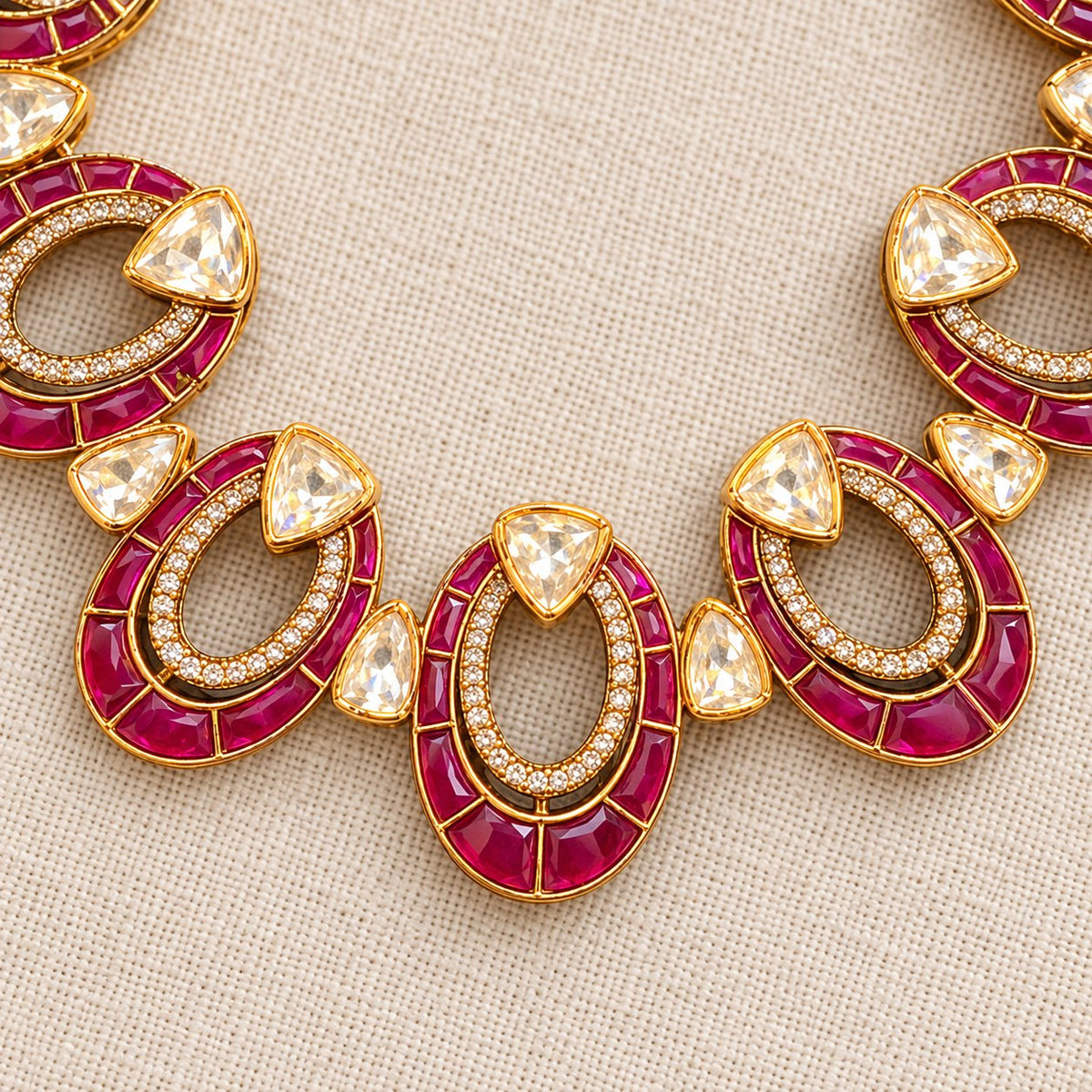 Manikya Tarang Moissanite Necklace & Earrings, photo 3