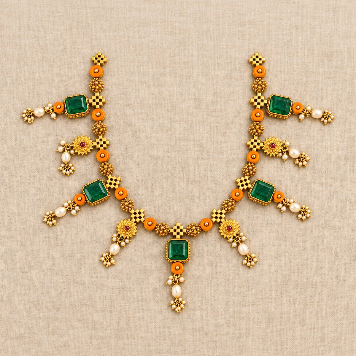 Marakata Pushpavali Heritage Necklace, photo 1