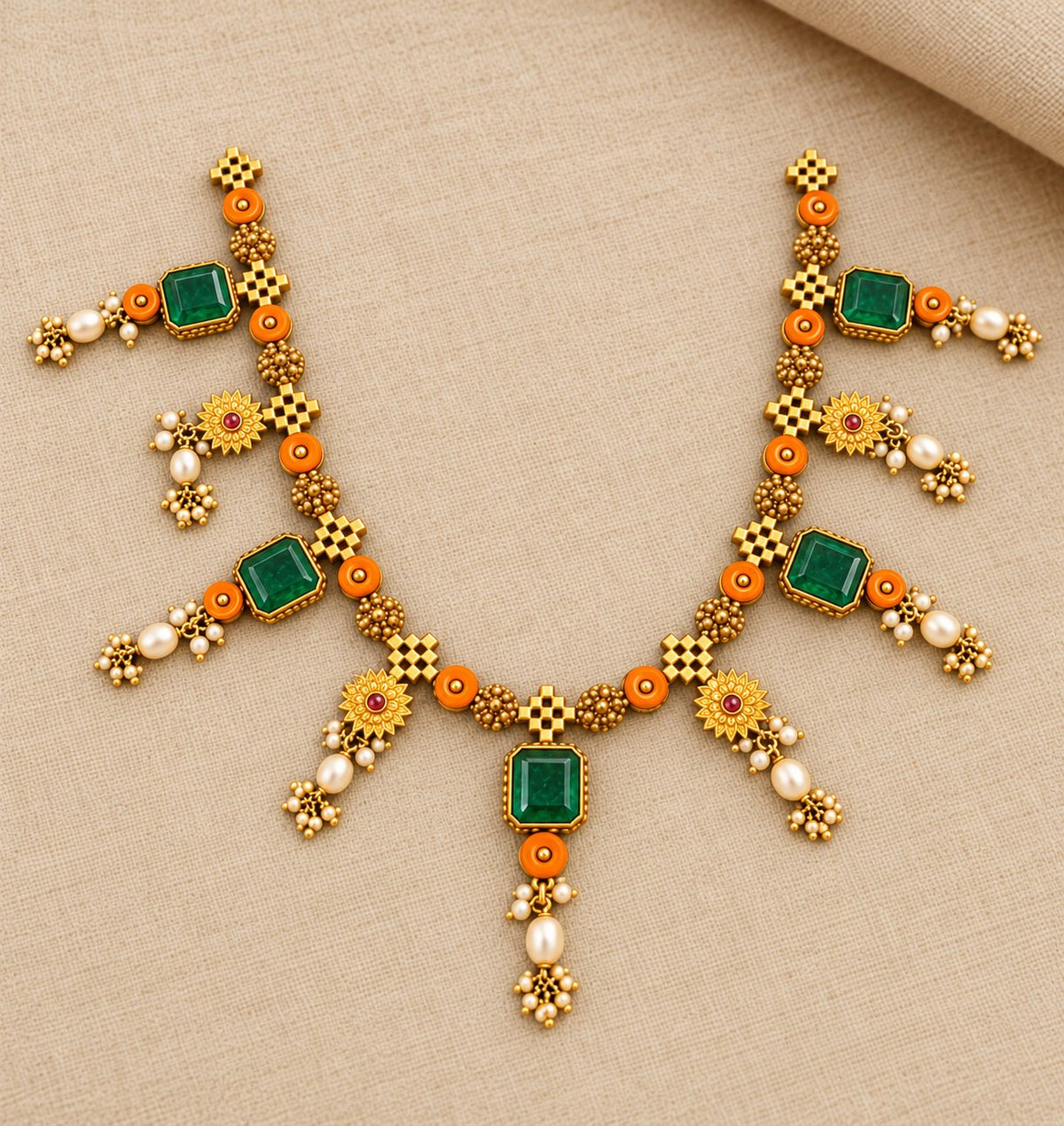 Marakata Pushpavali Heritage Necklace, photo 3
