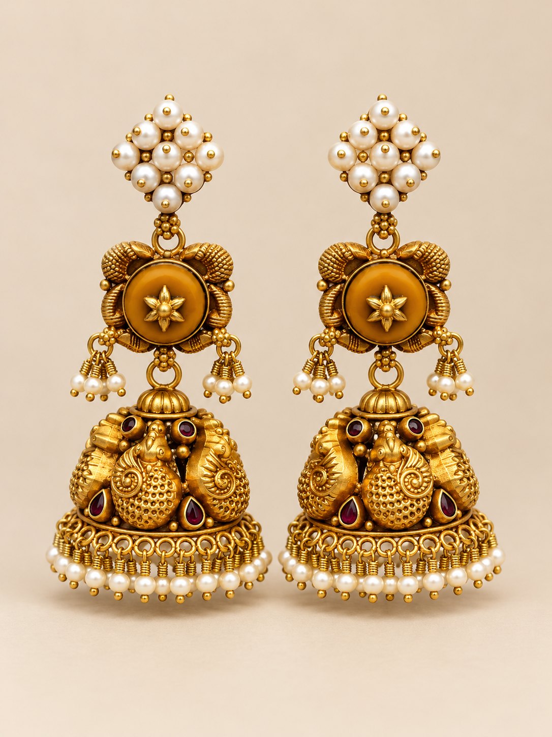 Mayurika Coral akashi Jhumkas, photo 1