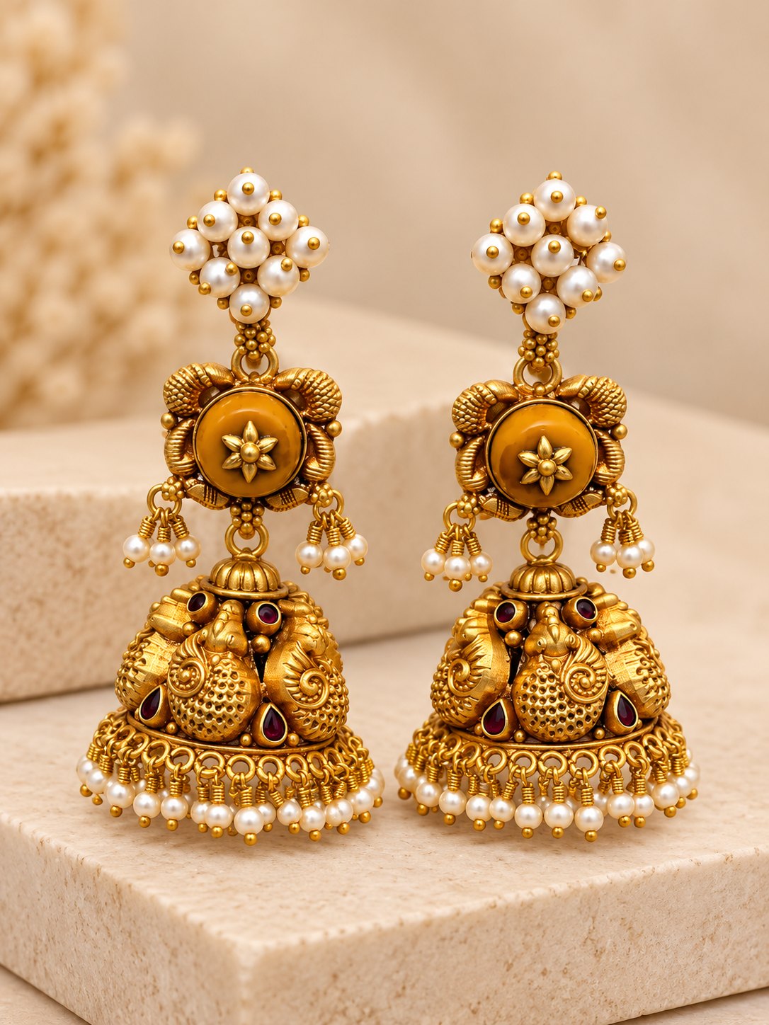 Mayurika Coral akashi Jhumkas, photo 2