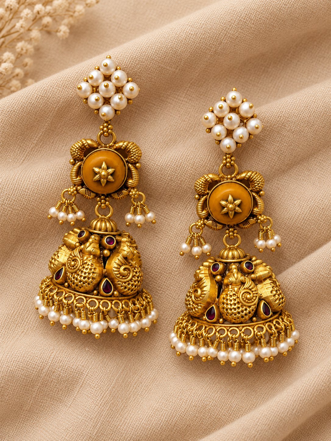 Mayurika Coral akashi Jhumkas, photo 3