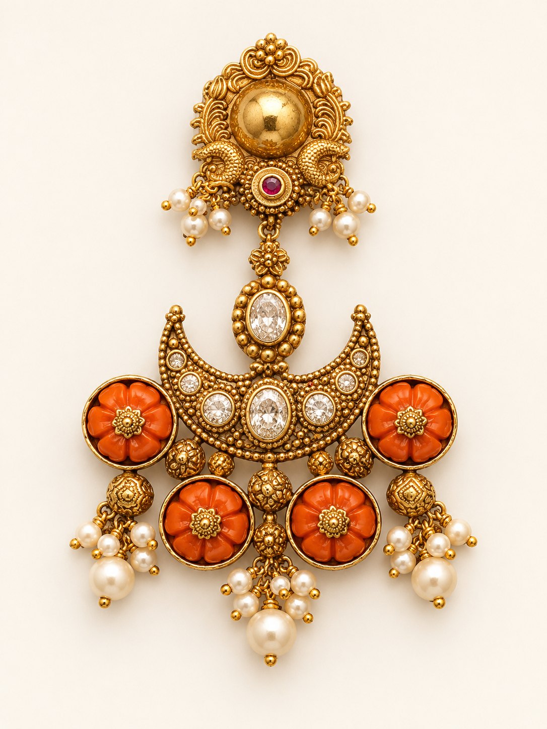 Mrinalini Coral Chand Pendant, photo 1