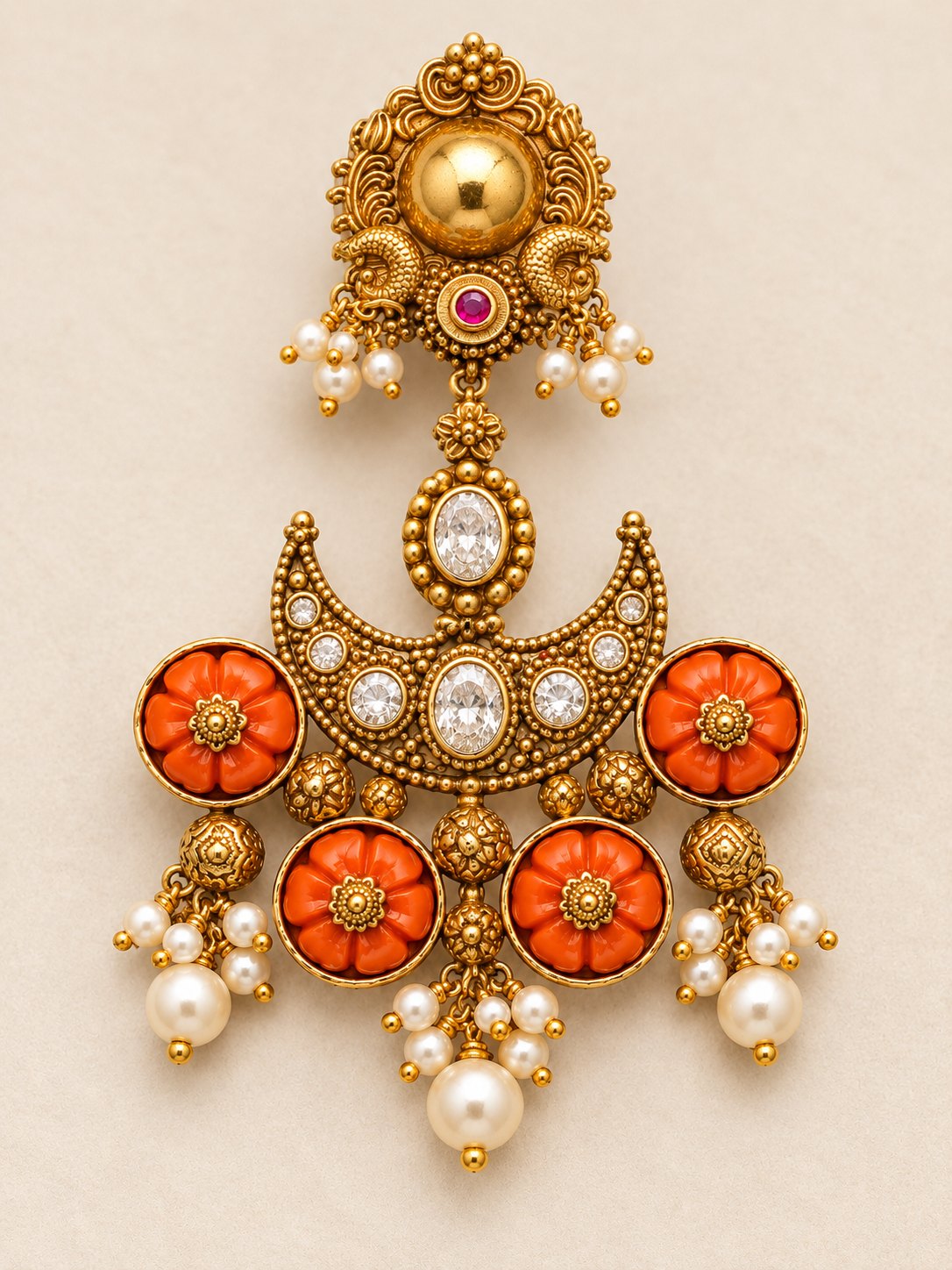 Mrinalini Coral Chand Pendant, photo 2