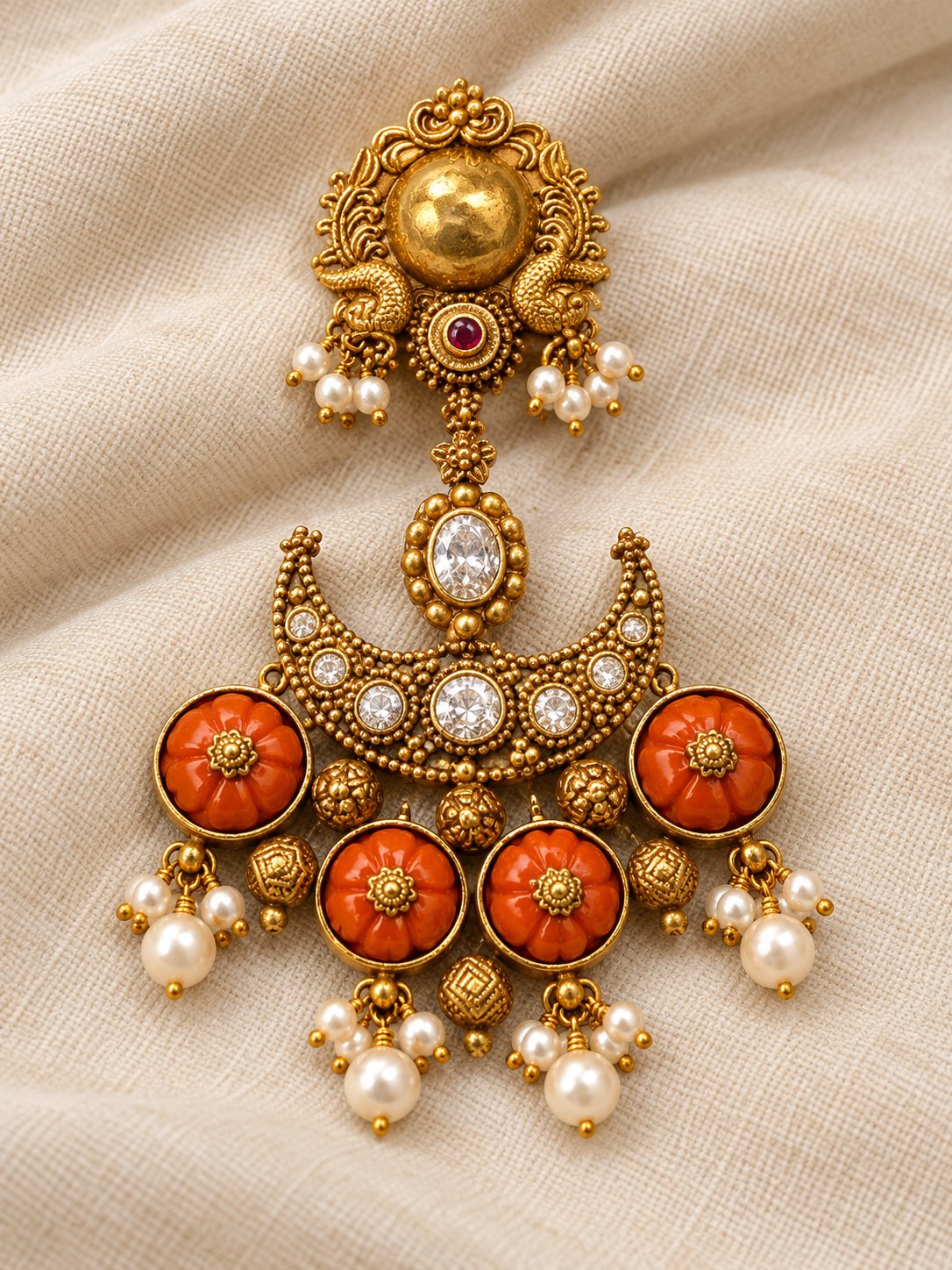 Mrinalini Coral Chand Pendant, photo 3