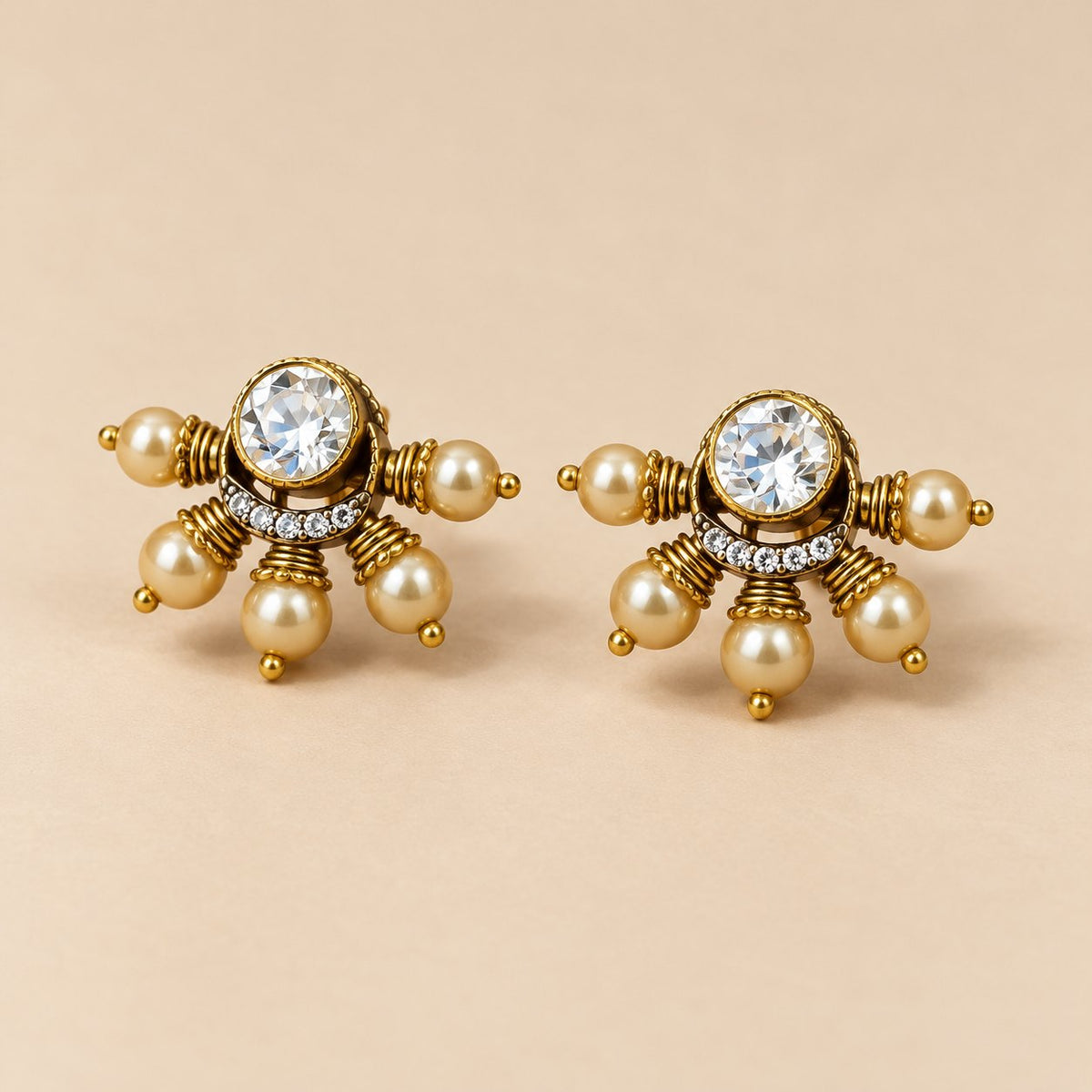 Mukta Tara Pearl Stud Earrings, photo 1