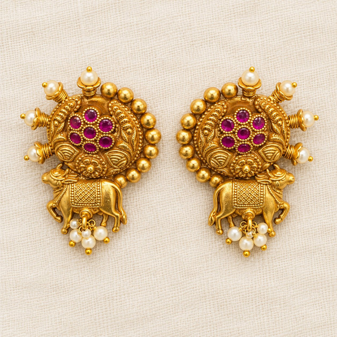 Nandi Vaibhava Temple Earrings, photo 1