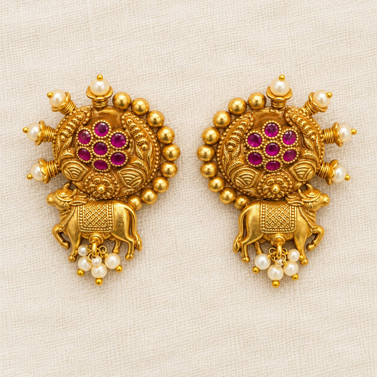 Nandi Vaibhava Temple Earrings, photo 1