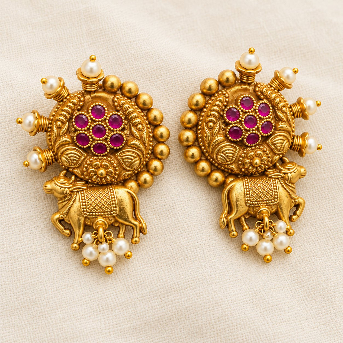 Nandi Vaibhava Temple Earrings, photo 3