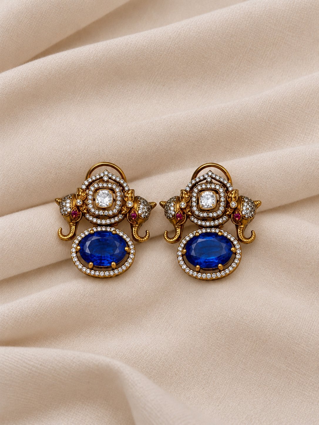Neelambari Gaja Moissanite Pendant Set, photo 3