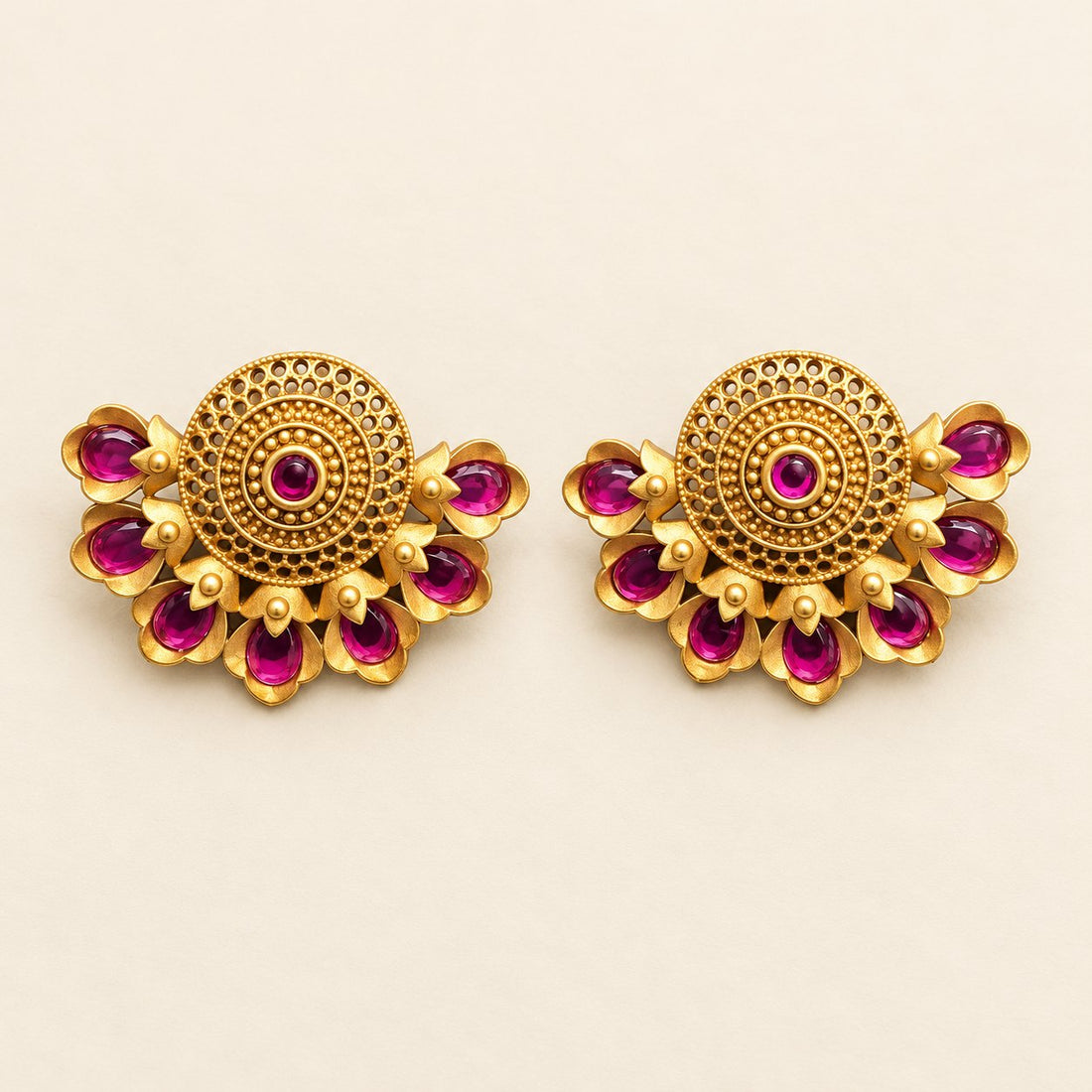 Padmaraga Chakra Stud Earrings, photo 1