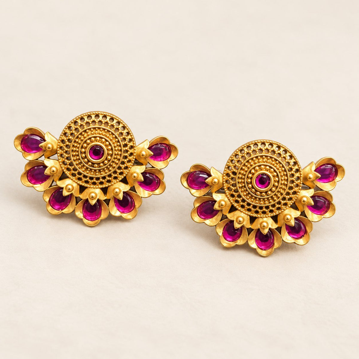 Padmaraga Chakra Stud Earrings, photo 2