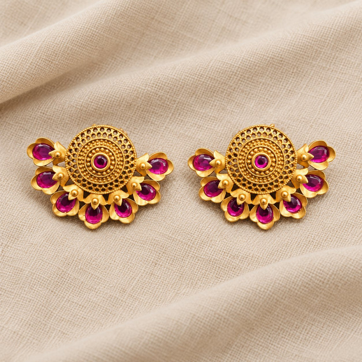 Padmaraga Chakra Stud Earrings, photo 3